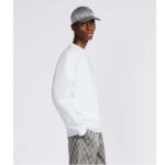 Dior Men CD Diamond Oversized Sweatshirt White Organic Cotton Fleece – Bild 10