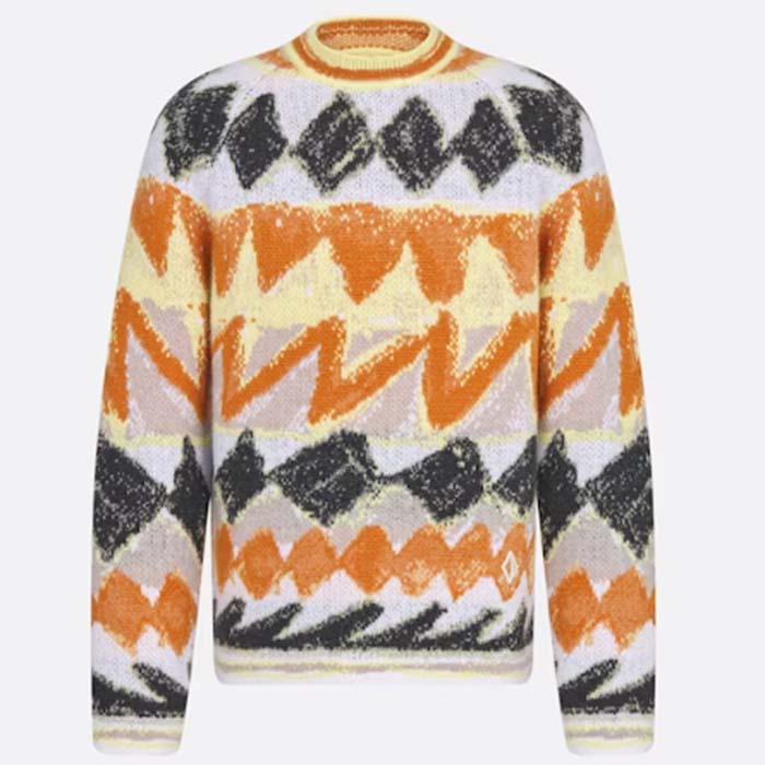 Dior Men CD Dior And Peter Doig Sweater Multicolor Wool Cashmere Jacquard