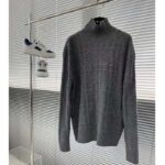 Dior Women CD Dior Icons Sweater Gray Cashmere Knit Stand Collar All-Over Cannage Motif - immagine 2
