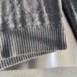 Dior Women CD Dior Icons Sweater Gray Cashmere Knit Stand Collar All-Over Cannage Motif - immagine 7