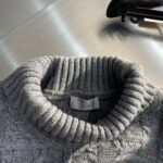 Dior Women CD Dior Icons Sweater Gray Cashmere Knit Stand Collar All-Over Cannage Motif - immagine 5