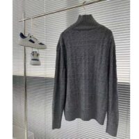 Dior Men CD Dior Icons Sweater Gray Cashmere Knit Stand Collar All-Over Cannage Motif (12)
