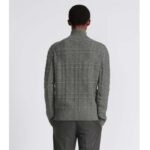 Dior Men CD Dior Icons Sweater Gray Cashmere Knit Stand Collar All-Over Cannage Motif - Image 14
