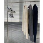 Dior Women CD Dior Icons Sweater Gray Cashmere Knit Stand Collar All-Over Cannage Motif - immagine 4