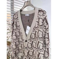 Dior Men CD Dior Oblique Cardigan Beige Brown Wool Jacquard (6)