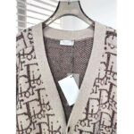 Dior Women CD Dior Oblique Cardigan Beige Brown Wool Jacquard Reference: 213M233AT662_C187 - Image 5