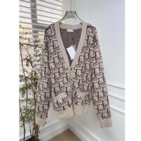 Dior Men CD Dior Oblique Cardigan Beige Brown Wool Jacquard (6)