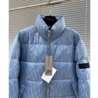 Dior Men CD Dior Oblique Down Jacket Blue Technical Jacquard (6)