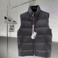 Dior Men CD Dior Oblique Down Vest Gray Technical Jacquard (9)