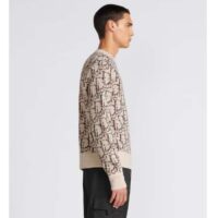 Dior Men CD Dior Oblique Sweater Beige Brown Wool Jacquard (11)