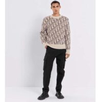 Dior Men CD Dior Oblique Sweater Beige Brown Wool Jacquard (11)