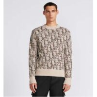 Dior Men CD Dior Oblique Sweater Beige Brown Wool Jacquard (11)