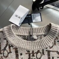 Dior Men CD Dior Oblique Sweater Beige Brown Wool Jacquard (11)