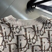 Dior Men CD Dior Oblique Sweater Beige Brown Wool Jacquard (11)