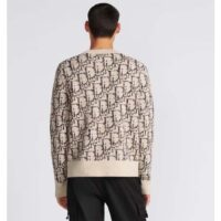 Dior Men CD Dior Oblique Sweater Beige Brown Wool Jacquard (11)