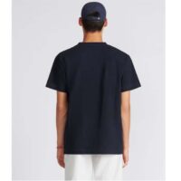 Dior Men CD Dior Otani Workshop Relaxed-Fit T-Shirt Navy Blue Slub Cotton Jersey (7)