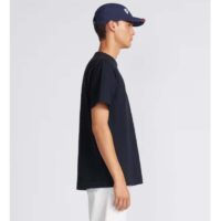 Dior Men CD Dior Otani Workshop Relaxed-Fit T-Shirt Navy Blue Slub Cotton Jersey (7)