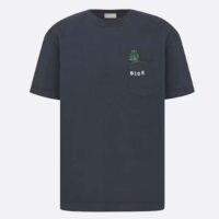 Dior Men CD Dior Otani Workshop Relaxed-Fit T-Shirt Navy Blue Slub Cotton Jersey (7)