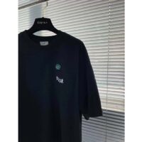 Dior Men CD Dior Otani Workshop Relaxed-Fit T-Shirt Navy Blue Slub Cotton Jersey (7)