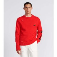 Dior Men CD Dior Otani Workshop Sweater Red Wool Cashmere Jersey (12)