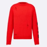 Dior Uomo CD Dior Otani Workshop Maglione Rosso Lana Cashmere Jersey