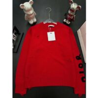 Dior Men CD Dior Otani Workshop Sweater Red Wool Cashmere Jersey (12)