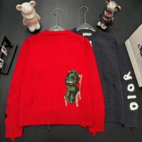 Dior Men CD Dior Otani Workshop Sweater Red Wool Cashmere Jersey (12)