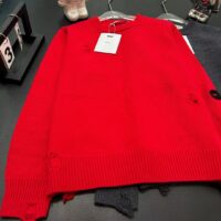 Dior Men CD Dior Otani Workshop Sweater Red Wool Cashmere Jersey (12)