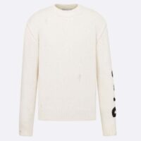 Dior Men CD Dior Otani Workshop Sweater White Wool Cashmere Jersey (7)