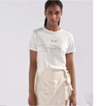 Dior Women CD Embroidered T-Shirt White Cotton Jersey Gold-Tone Signature - Bild 11
