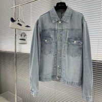 Dior Men CD MKII Jacket Light Blue Cotton Twill Laser-Faded Vintage Effect Heavy-Weight Denim (8)