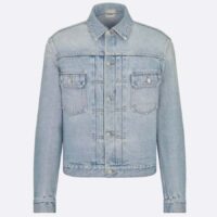 Dior Men CD MKII Jacket Light Blue Cotton Twill Laser-Faded Vintage Effect Heavy-Weight Denim (8)