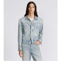 Dior Men CD MKII Jacket Light Blue Cotton Twill Laser-Faded Vintage Effect Heavy-Weight Denim (8)