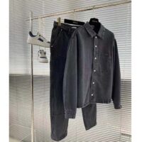 Dior Men CD Overshirt Black Cotton Twill Laser-Faded Vintage Effect Heavy-Weight Denim (11)