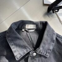 Dior Men CD Overshirt Black Cotton Twill Laser-Faded Vintage Effect Heavy-Weight Denim (11)