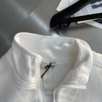 Dior Men CD Regular-Fit Sweater Stand Collar White Cotton Fleece (3)