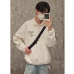 Dior Men CD Regular-Fit Sweater Stand Collar White Cotton Fleece - Bild 12