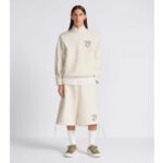 Dior Men CD Regular-Fit Sweater Stand Collar White Cotton Fleece - Bild 14