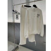 Dior Men CD Regular-Fit Sweater Stand Collar White Cotton Fleece (3)