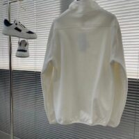 Dior Men CD Regular-Fit Sweater Stand Collar White Cotton Fleece (3)