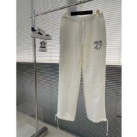 Dior Men CD Track Pants White Cotton Fleece Dior 47 Embroidery Pockets (5)