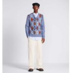 Dior Men CD Track Pants White Cotton Fleece Dior 47 Embroidery Pockets - Imagen 12