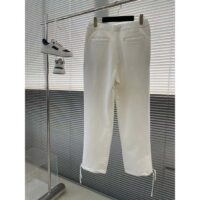 Dior Men CD Track Pants White Cotton Fleece Dior 47 Embroidery Pockets (5)