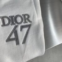 Dior Men CD Track Pants White Cotton Fleece Dior 47 Embroidery Pockets (5)