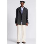 Dior Men CD Track Pants White Cotton Fleece Dior 47 Embroidery Pockets - Imagen 13