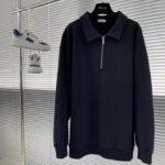 Dior Men CD Zipped Jacket Blue Virgin Wool Blend Viscose Spread Collar - Image 2