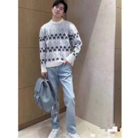 Dior Men Dior And Peter Doig CD Diamond Sweater Gray Wool Jacquard (9)