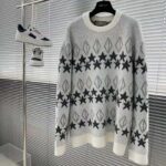 Dior Men Dior And Peter Doig CD Diamond Sweater Gray Wool Jacquard - Imagen 2