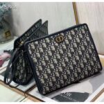 Dior Unisex CD Medium 30 Montaigne Pouch Blue Dior Oblique Jacquard – Bild 4