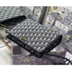 Dior Unisex CD Medium 30 Montaigne Pouch Blue Dior Oblique Jacquard – Bild 7